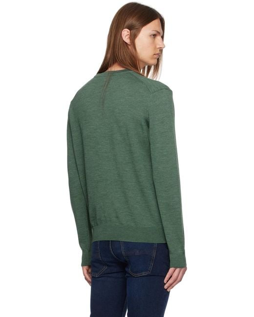 Maison Kitsuné Green Bold Fox Round-Neck Sweater for men