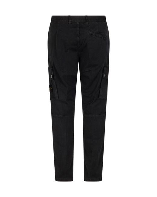 Stone Island Black Casual Pants With Belt Loops for men