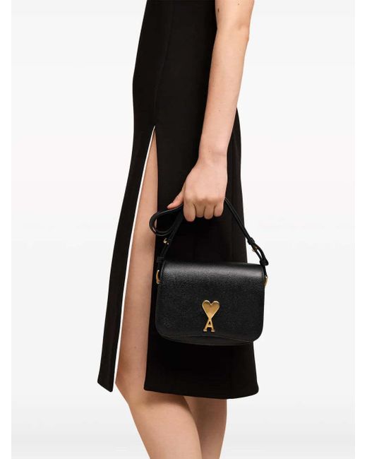 AMI Black Flap Shoulder Bag