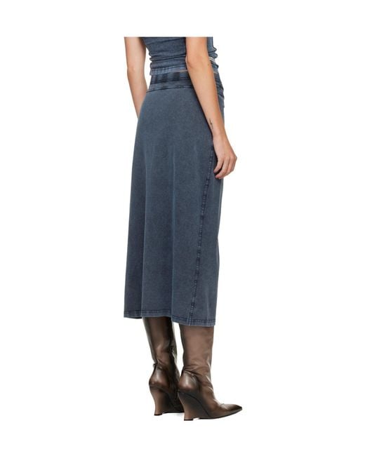 DIESEL Blue O-Alline Logo Patch Midi Skirt