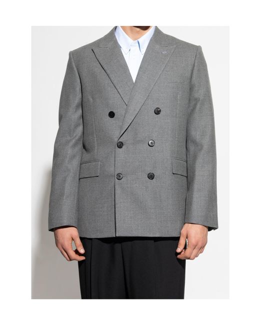 Givenchy Gray Double Breasted Button-Up Blazer for men