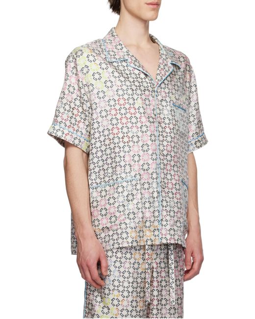 Givenchy White Monogram Short-Sleeved Shirt for men