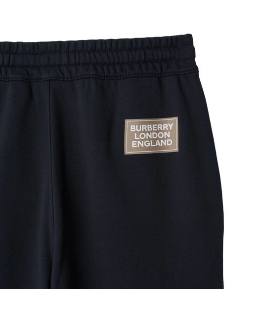 Burberry Blue Logo Pleated Sweatpants