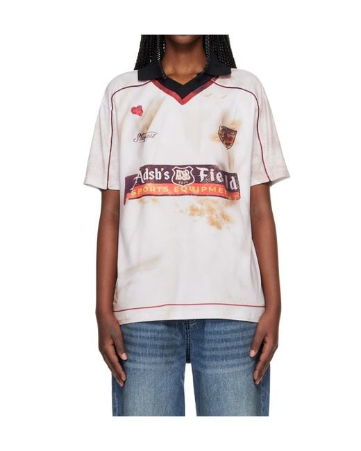 ANDERSSON BELL White Printed Soccer Jersey T-Shirt for men