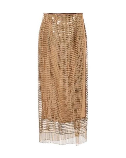 Roberto Cavalli Natural Embellished Wrap Skirt