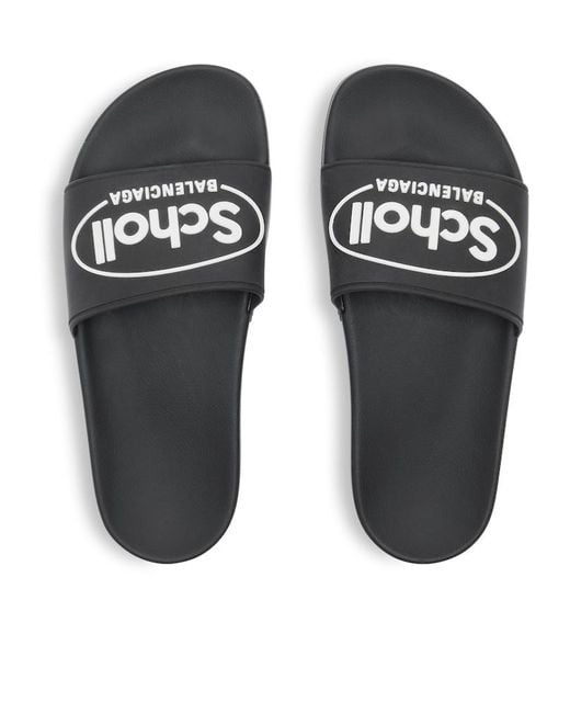 Balenciaga Black X Scholl Pool Slides for men