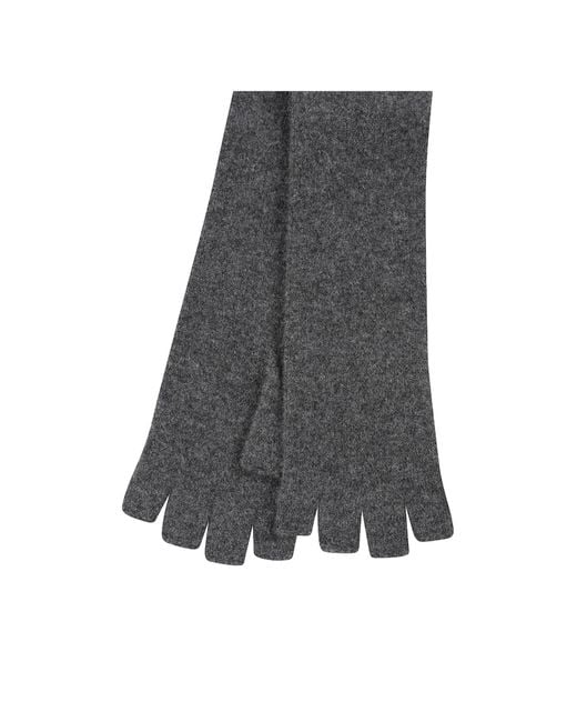 Drumohr Gray Long Fingerless Gloves