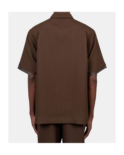 Sacai Brown Short Sleeve Shirt for men