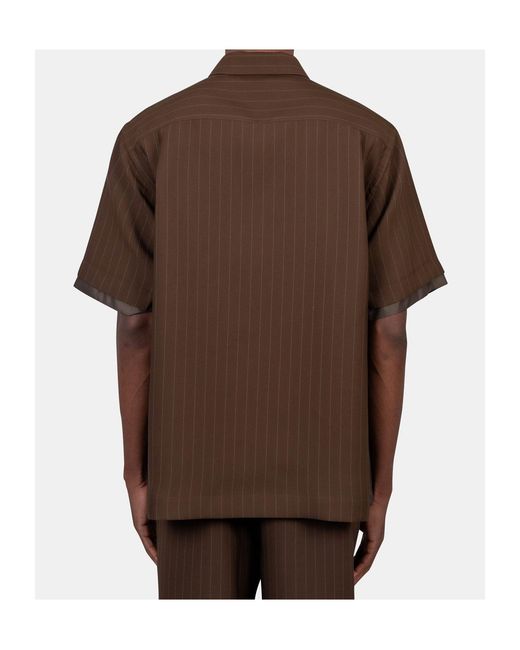 Sacai Brown Short Sleeve Shirt for men