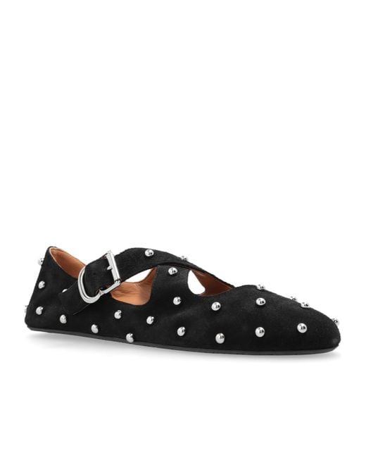 Alaïa Black Ballet Flats Criss-Cross