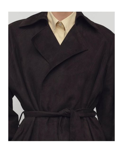 The Row Black Solana Belted Coat