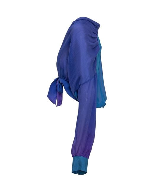 Forte_forte Blue V-Neck Blouse