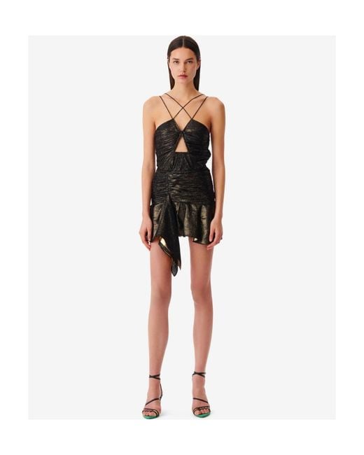 IRO Black Nikki Crossover-Strap Mini Dress