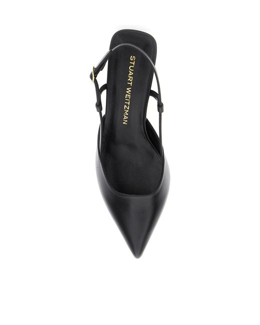 Stuart Weitzman Black Pointed High Heel Sandals