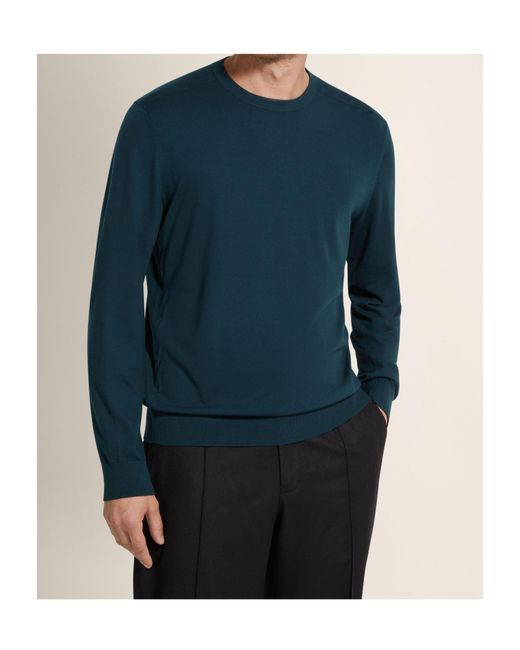 Zegna Blue Dark Vellus Aureum Crewneck for men