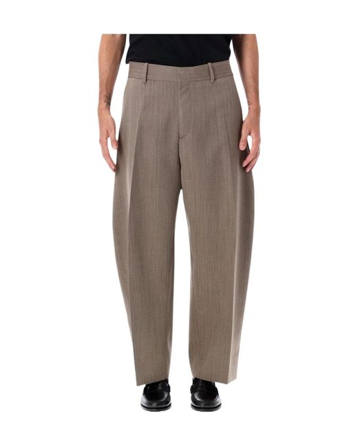 Studio Nicholson Gray Casual Trousers With Belt Loops for men