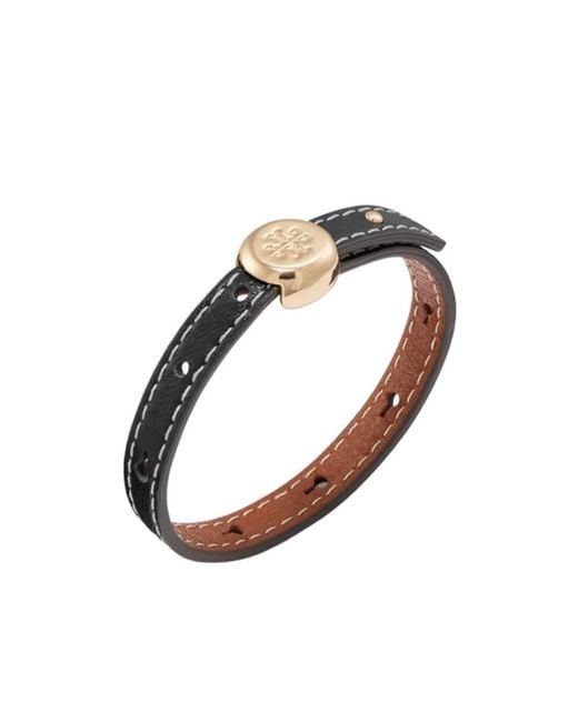 Tory Burch White Icon Leather Bracelet