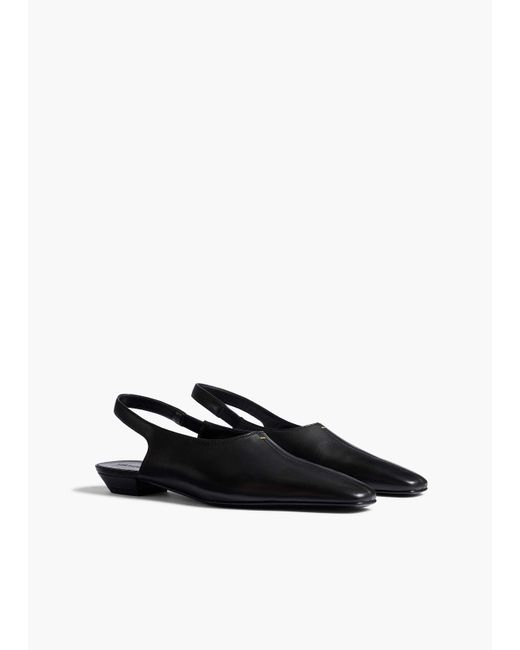 Khaite Black Celia Slingback Flat Shoes