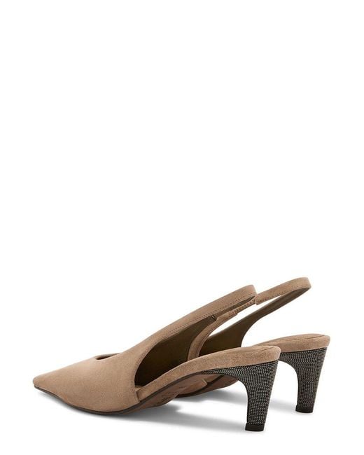 Brunello Cucinelli Brown Slingback Heeled Pumps