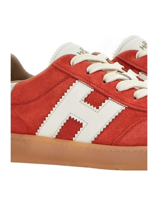 Hogan Red Cool Panelled Low-Top Sneakers