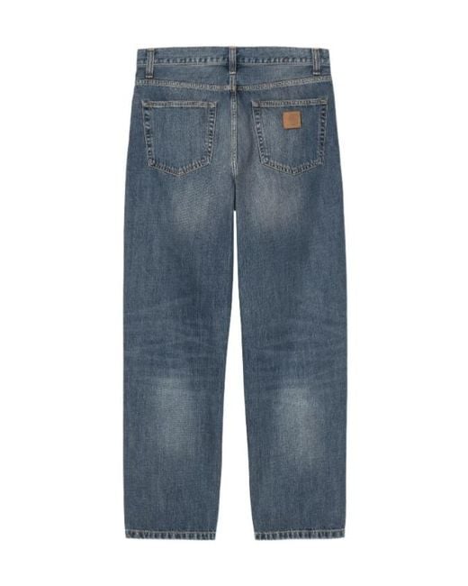 Carhartt Blue Aaron Logo Patch Jeans for men