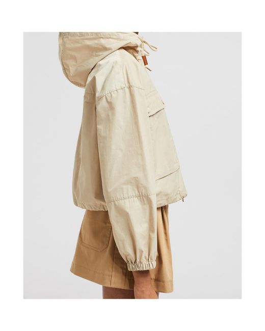 Moncler Natural Logo Patch Zip-Up Jacket