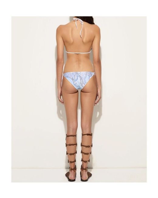 Emilio Pucci Blue Pucci Printed Triangle Bikini Top