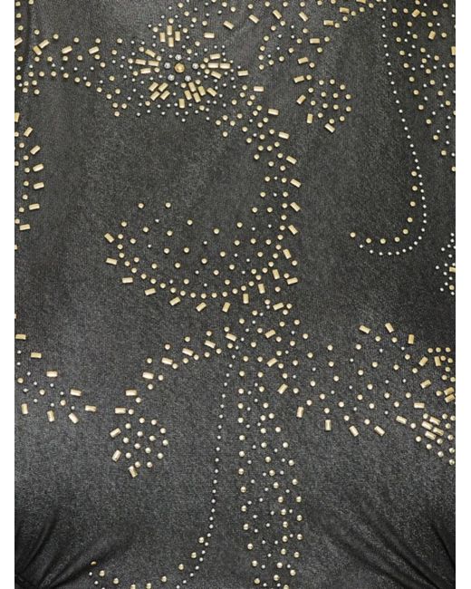Rabanne Black Beaded Long-Sleeved Top