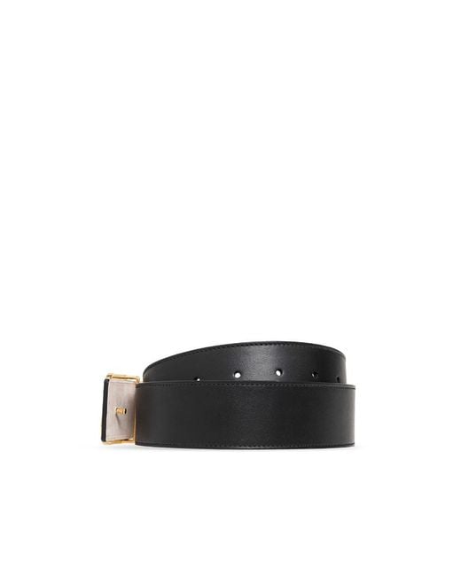 Balmain White B Logo Buckle Belt