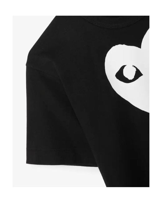 COMME DES GARÇONS PLAY Black Heart-Print Cotton T-Shirt for men