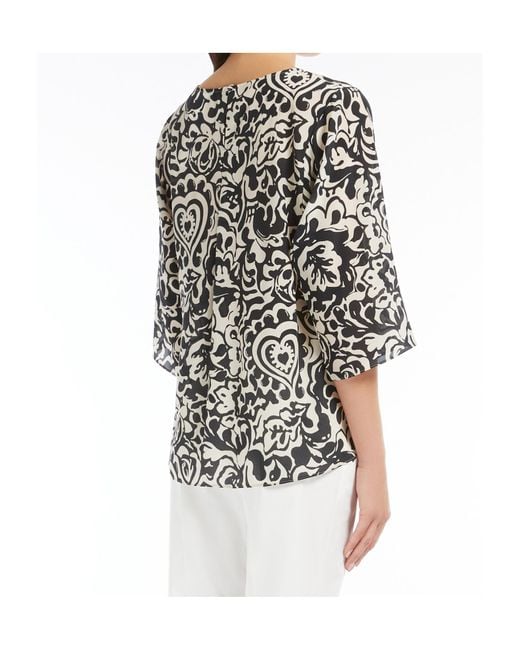 Weekend by Maxmara Black Silk Twill Blouse