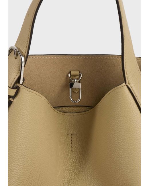 Totême Natural Small Belted Grained-Leather Tote