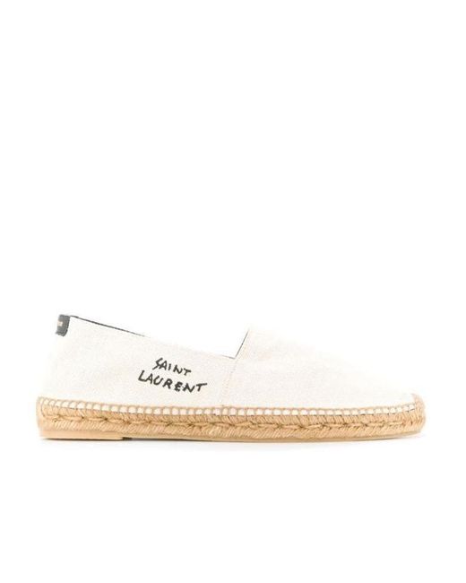 Saint Laurent Natural Logo Embroidered Slip-On Espadrilles for men
