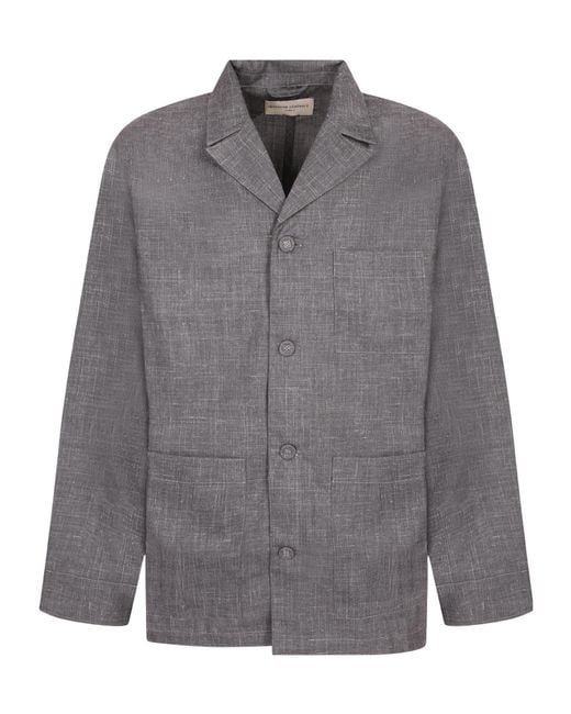 Officine Generale Gray Officine Générale Textured Button-Front Shirt for men