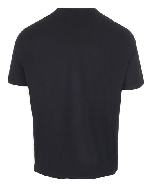 Saint Laurent Black Signature-Print T-Shirt for men