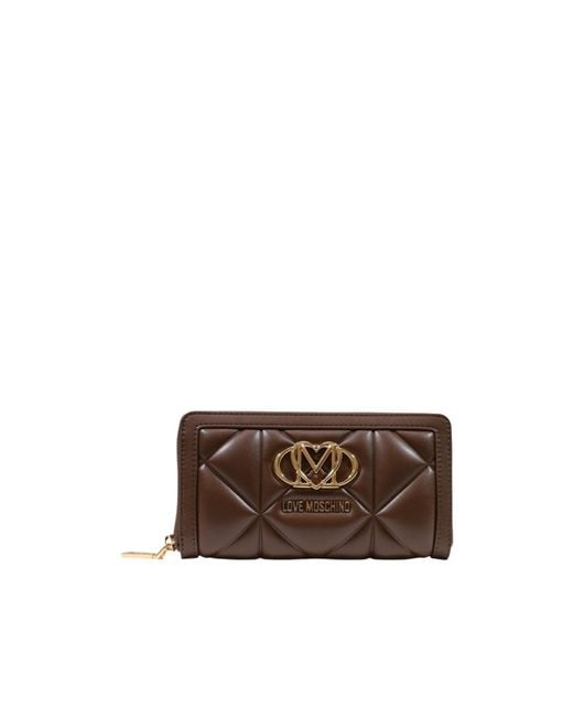 Moschino Brown Zip-Around Wallet
