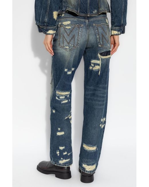 Marc Jacobs Blue The Rip And Repair Straight-Leg Jeans