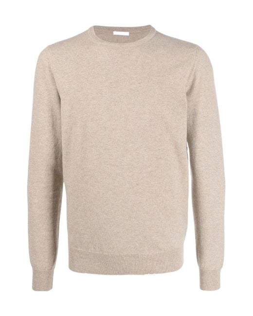 Malo White Crewneck Knitted Jumper for men