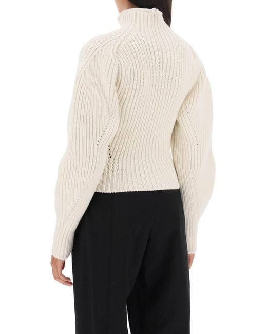 Alaïa White Rib Long-Sleeved Sweater