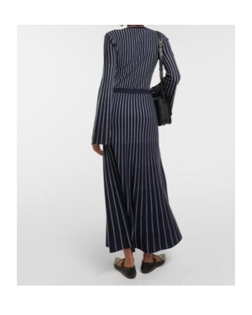 Gabriela Hearst Blue Striped Maxi Skirt