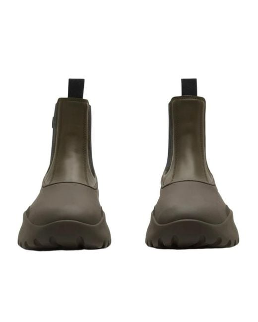 Burberry Brown Scoot Round-Toe Ankle Chelsea Boots for men