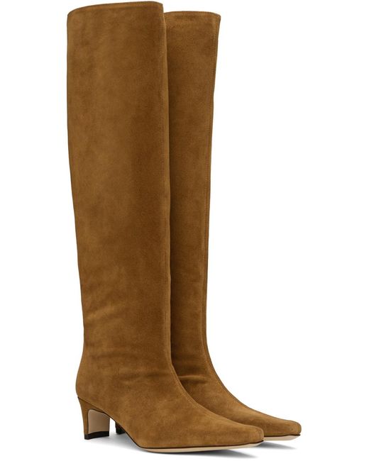 Staud Brown Wally 45Mm Suede Boots