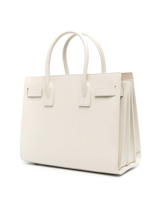 Saint Laurent White Sac De Jour Tote Bag