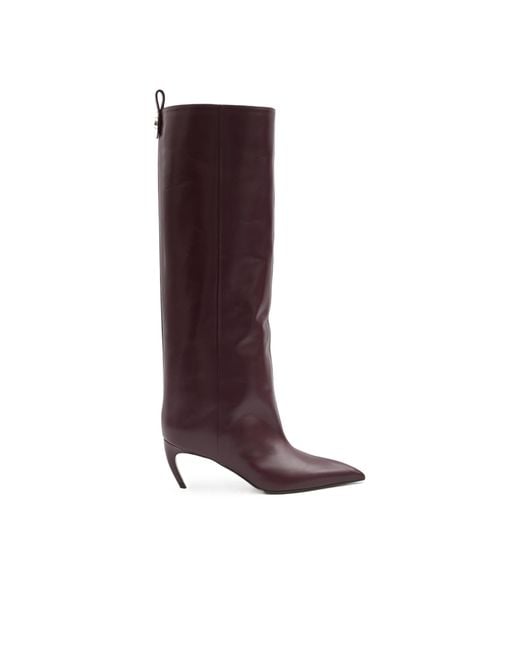 The Attico Red 65Mm Pointed-Toe Leather Boots