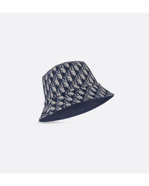 Dior Blue Reversible Teddy-D Small-Brim Bucket Hat
