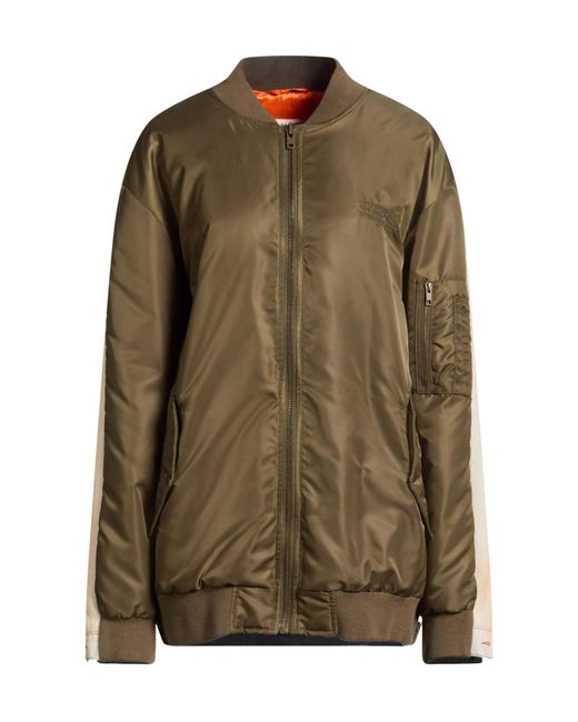 MM6 by Maison Margiela Green Two-Tone Bomber Jacket