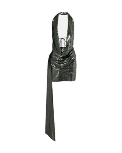 Alex Perry Green Draped Halterneck Sequined Minidress