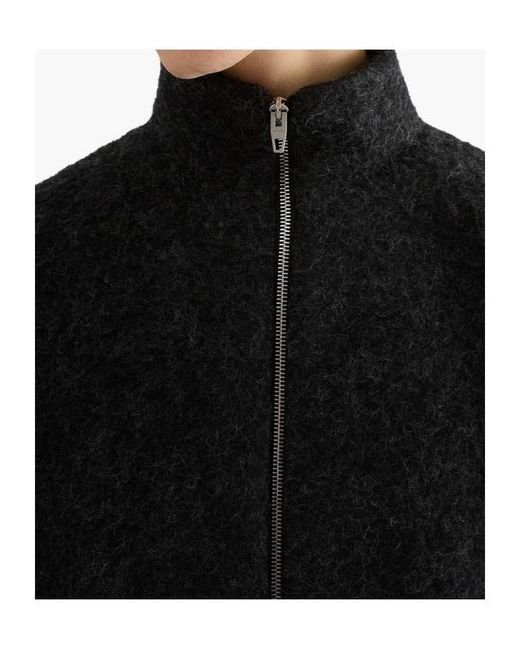 Jil Sander Black Zip Up Long Sleeved Sweatshirt for men