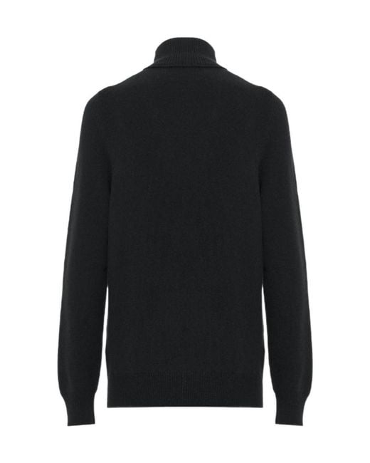 Malo Black Luxury Cashmere Turtleneck Sweater for men