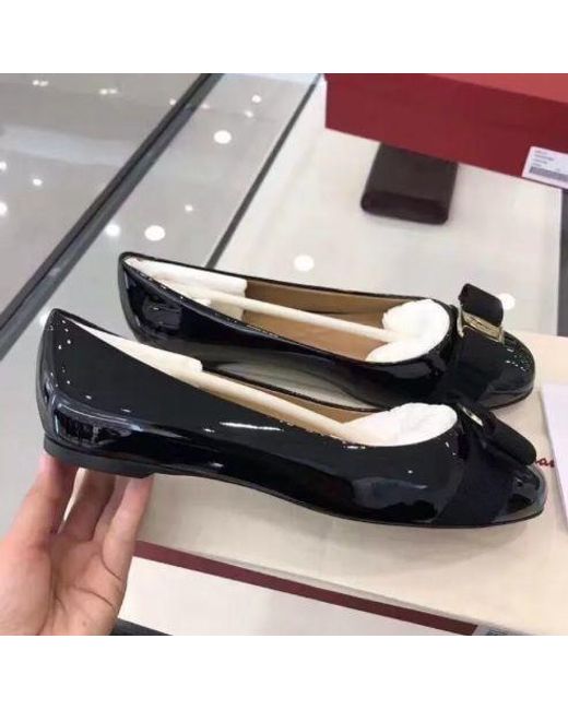 Ferragamo Black Ferragamo Varina Slip-On Flat Shoes
